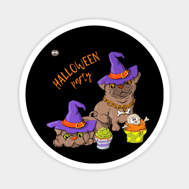 Halloween party Magnet by Rosomyat